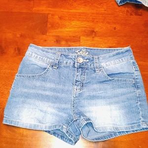 Light wash denim shorts